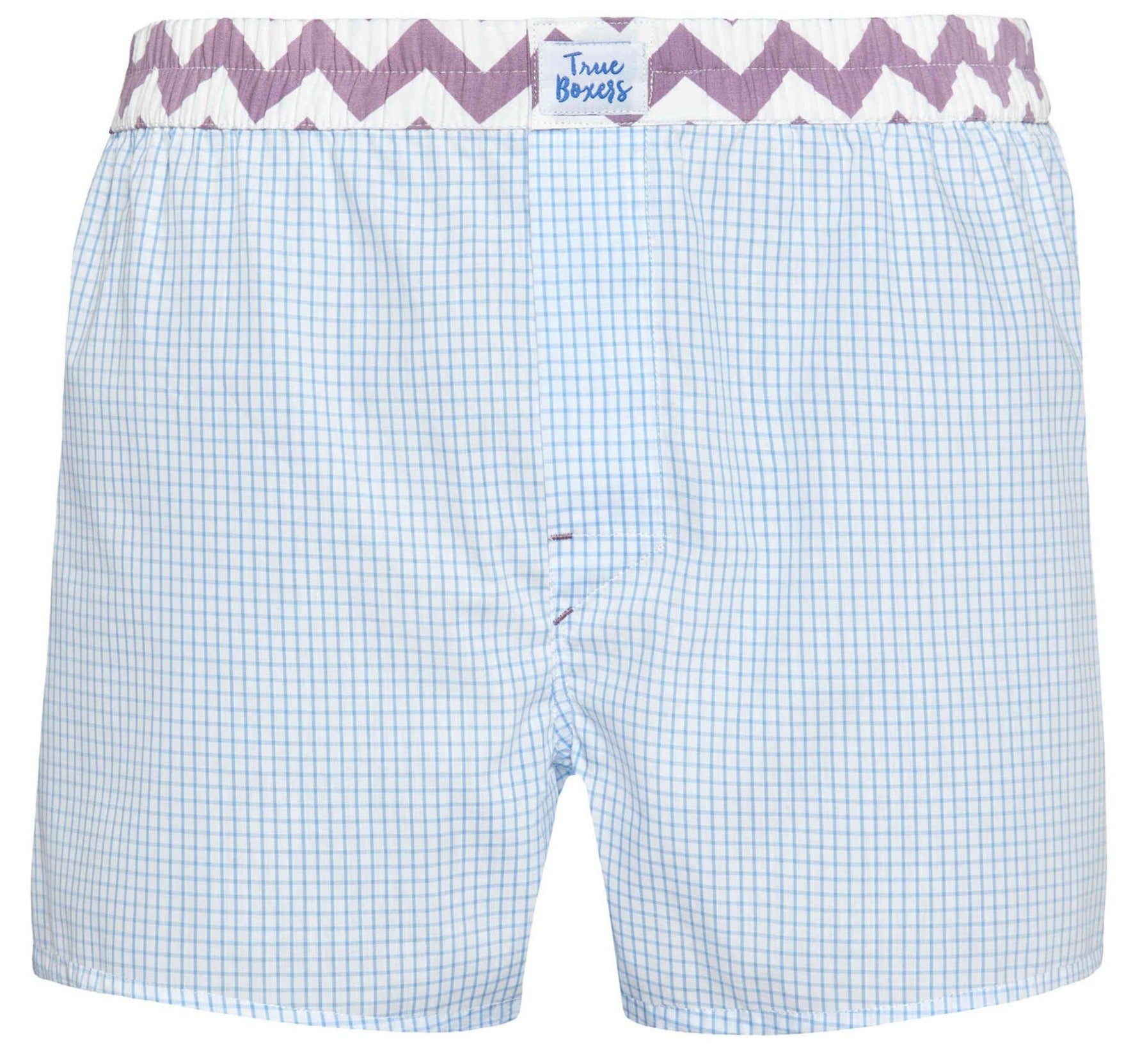 Kiss Me - blue checkered Boxer Short - True Boxers