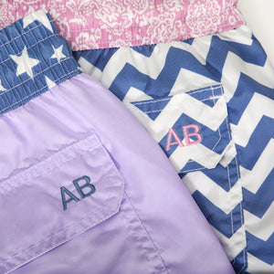 Maybe Baby - red stripes with blue stars Swim Short - True Boxers