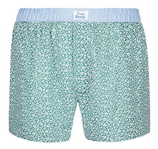 Evergreen - green Boxer Short with floral pattern - True Boxers