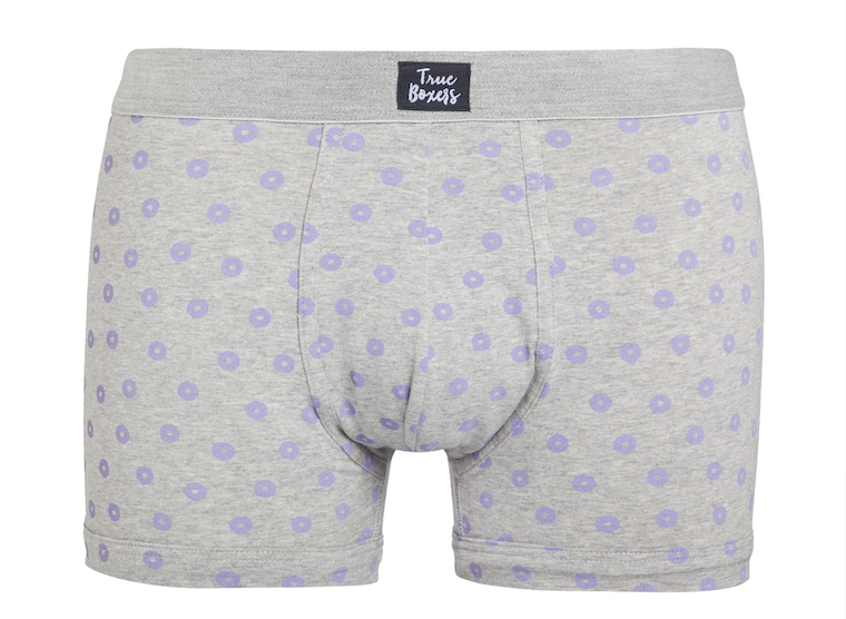 Donuts - grey brief with purple holes - True Boxers