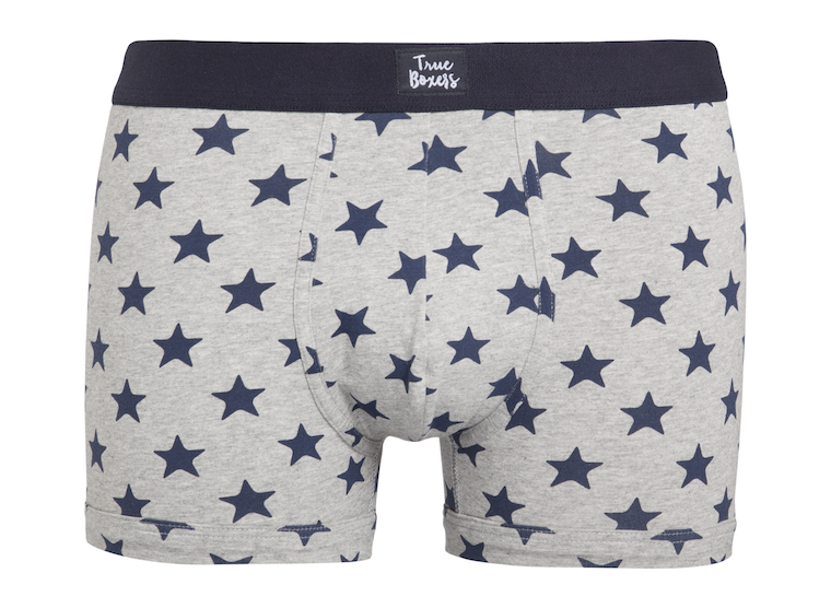 Muchacho - grey brief with blue stars - True Boxers